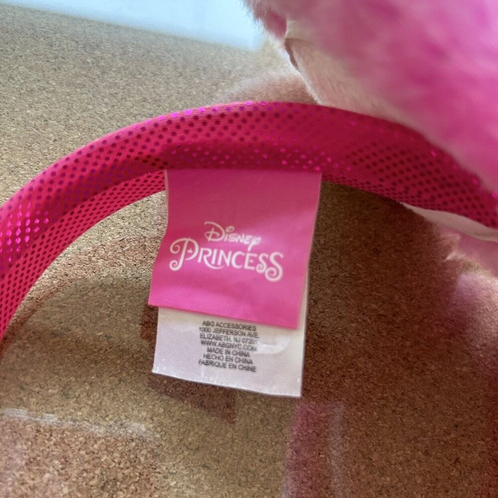 Large Pink Plush Disney Princess Ear Muffs One Size - Picture 4 of 5